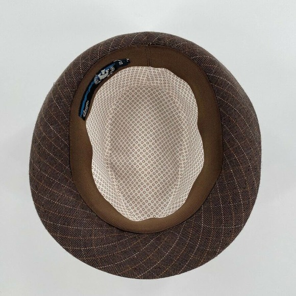Goorin Bros Mens Fedora Hat Brown Check Rayon Blend S - Picture 6 of 9